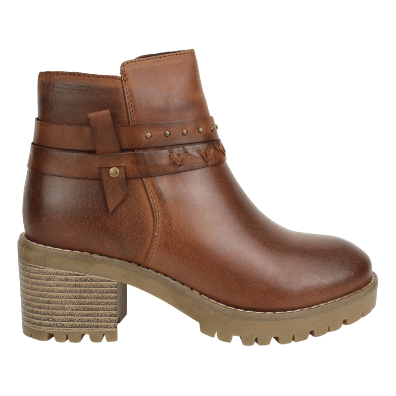 BOTIN PALM CUERO CORREAS MARRON - 1
