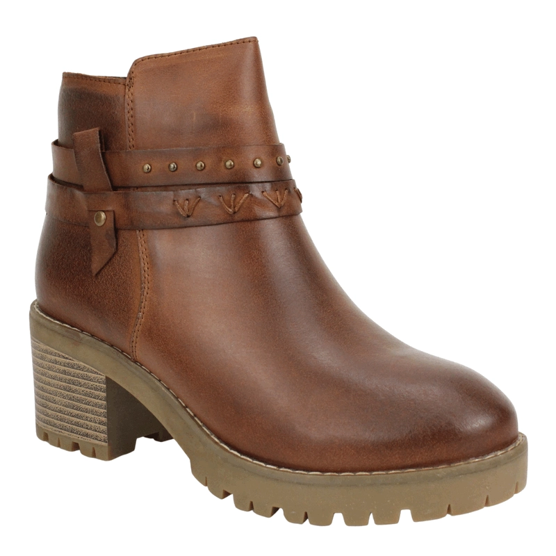 BOTIN PALM CUERO CORREAS MARRON - 3