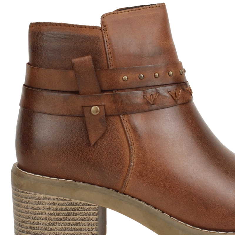 BOTIN PALM CUERO CORREAS MARRON - 5