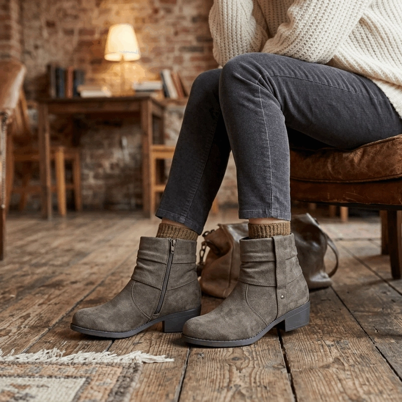 BOTIN NEW WALK NIVELES MICROFIBRA TAUPE - 2
