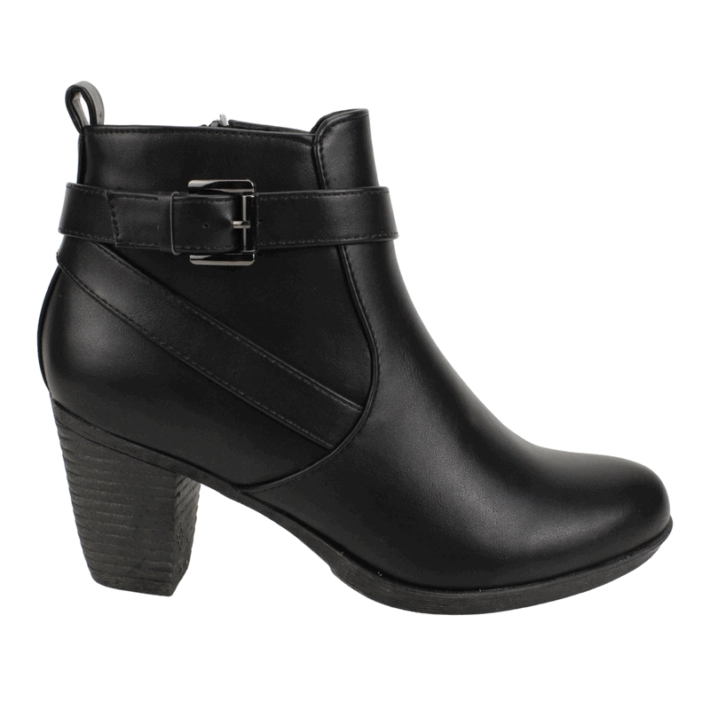 BOTIN NEW WALK COMFORT HEBILLA NEGRO - 1