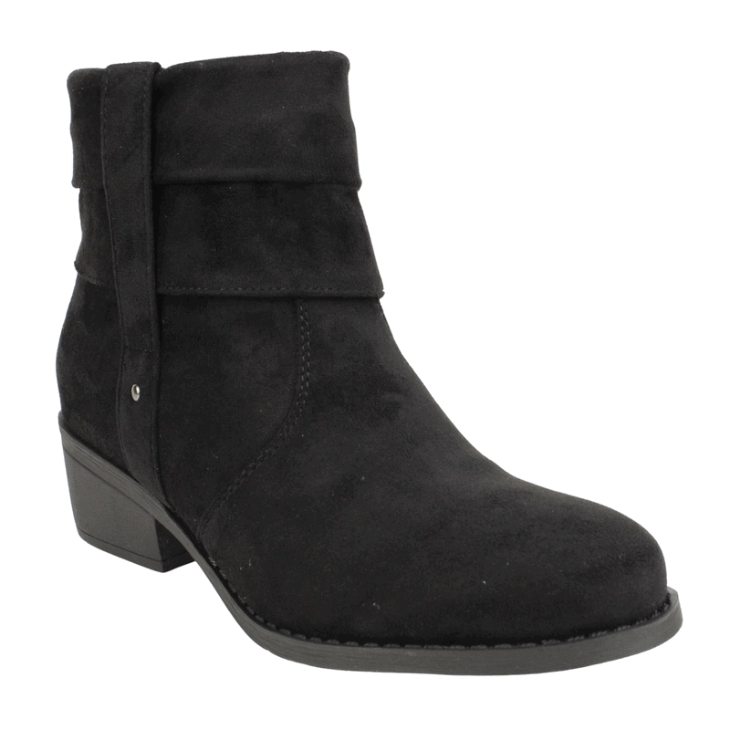 BOTIN NEW WALK NIVELES MICROFIBRA NEGRO - 3