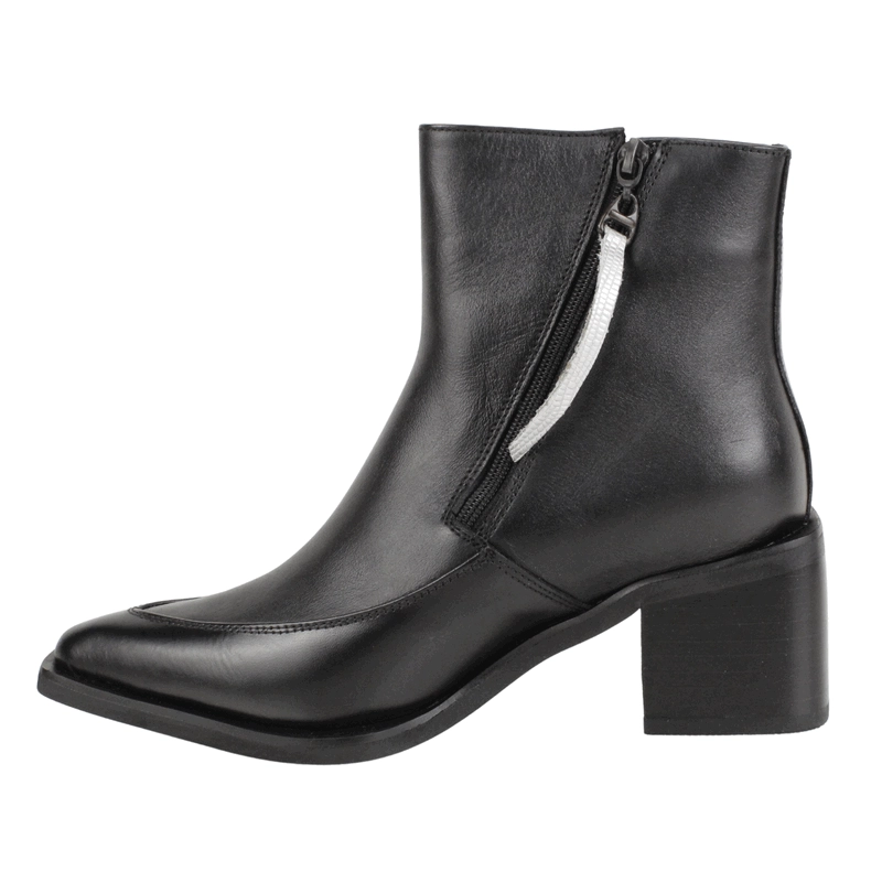 BOTIN ROMANO CUERO LISO NEGRO - 4