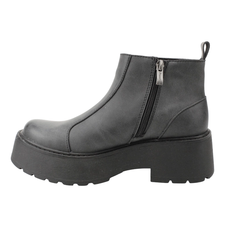 BOTIN ROMANO CUERO LISTO NEGRO MATE - 4