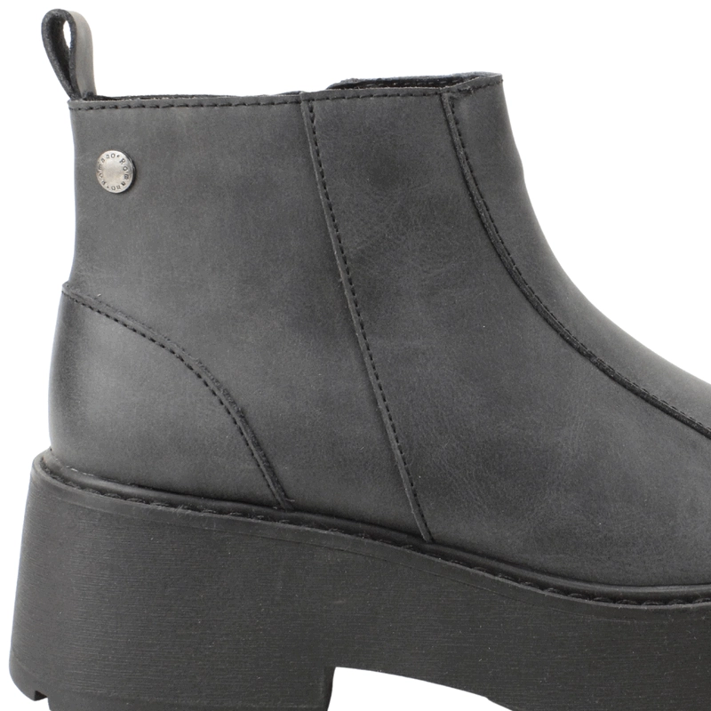 BOTIN ROMANO CUERO LISTO NEGRO MATE - 5