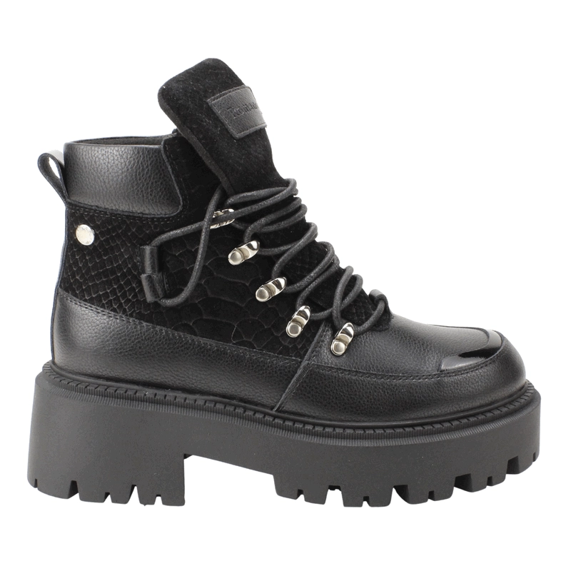 BOTIN ROMANO MILITARES CUERO NEGRO - 1