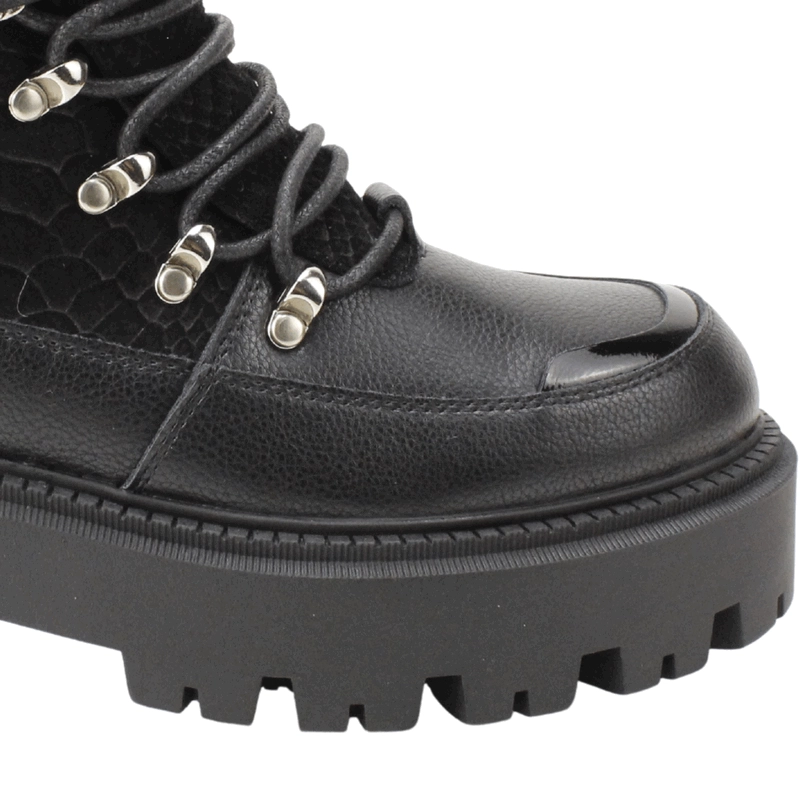 BOTIN ROMANO MILITARES CUERO NEGRO - 5