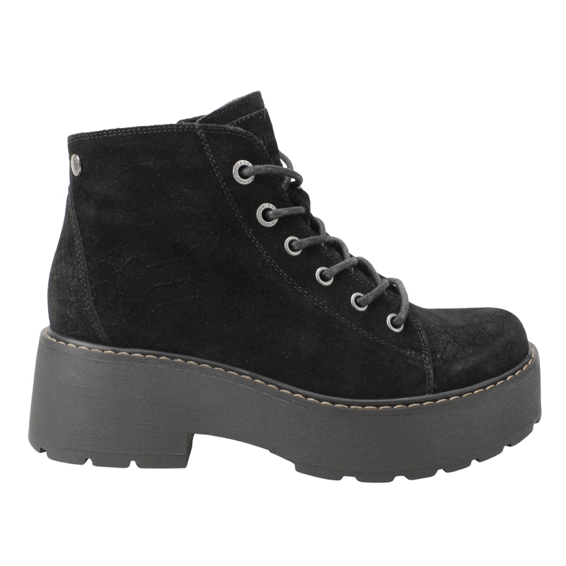 BOTIN ROMANO PLATAFORMA CUERO NEGRO - 1
