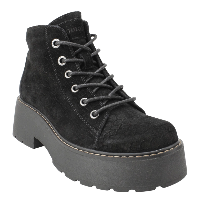 BOTIN ROMANO PLATAFORMA CUERO NEGRO - 3