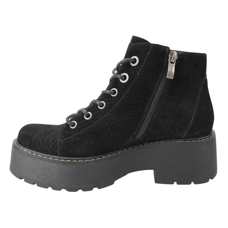BOTIN ROMANO PLATAFORMA CUERO NEGRO - 4
