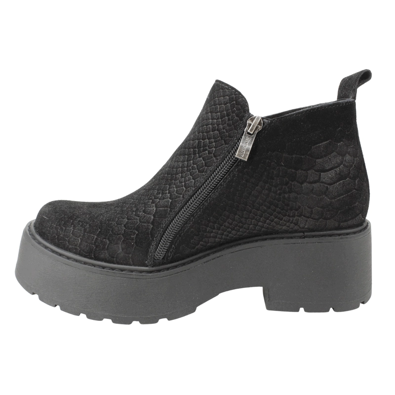 BOTIN ROMANO CUERO REPTIL NEGRO - 4