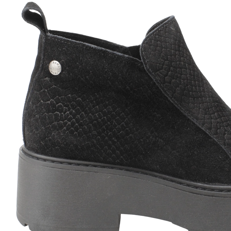 BOTIN ROMANO CUERO REPTIL NEGRO - 5