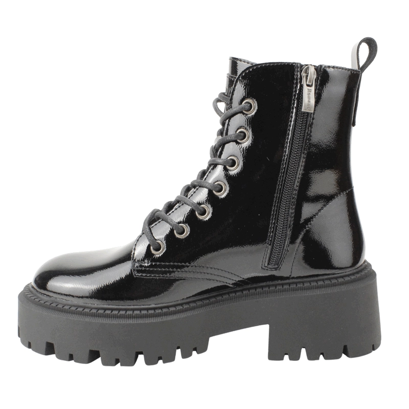 BOTIN ROMANO MILITARES CHAROL NEGRO - 4