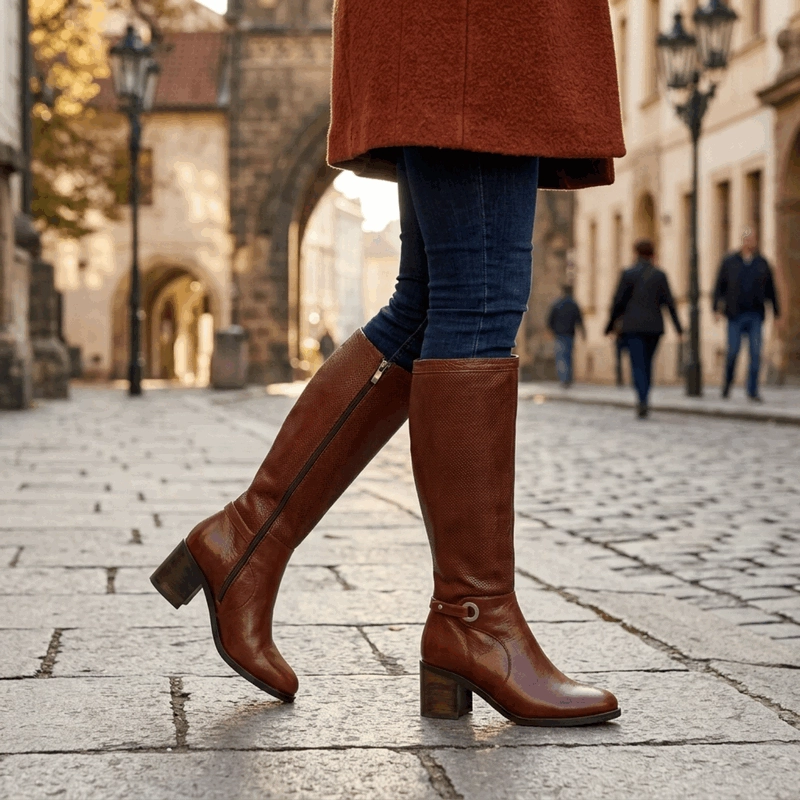 BOTA EXS DOTS CUERO CAFE - 2