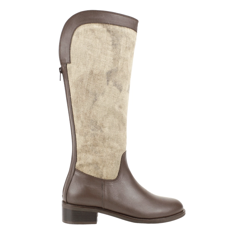BOTA EXS EQUITACION CUERO TEXTIL CAFE - 1