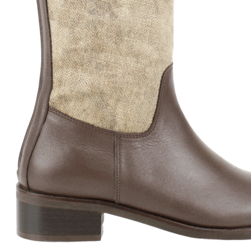 BOTA EXS EQUITACION CUERO TEXTIL CAFE - 5
