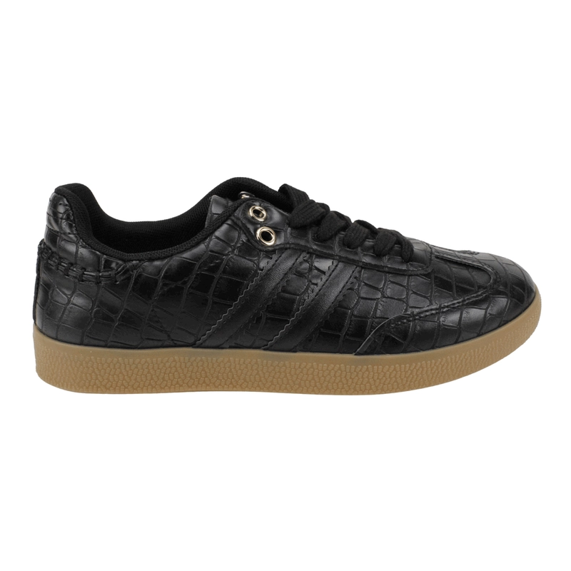 ZAPATILLA NEW WALK URBANA CROCO NEGRA - 1