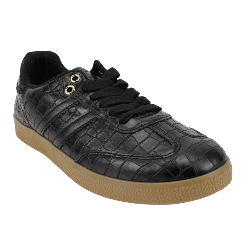 ZAPATILLA NEW WALK URBANA CROCO NEGRA - 3