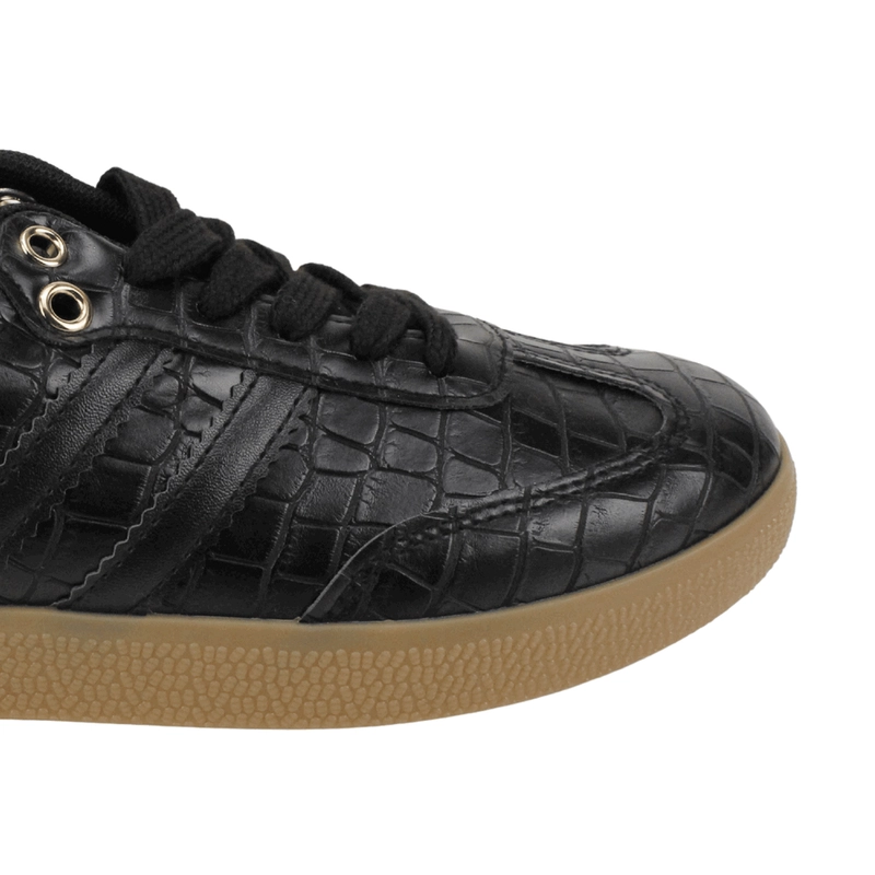 ZAPATILLA NEW WALK URBANA CROCO NEGRA - 5