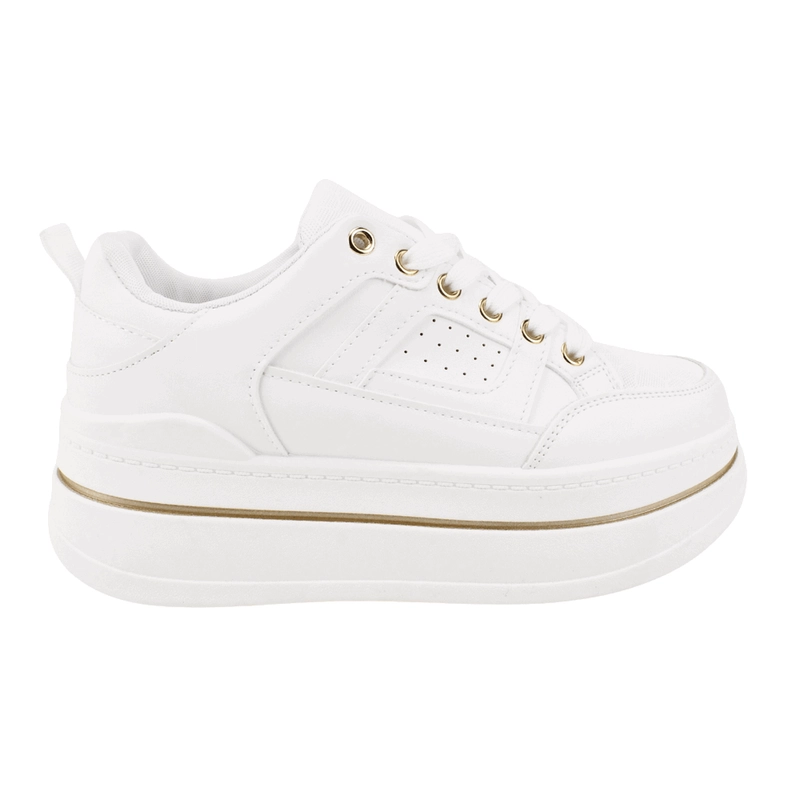 ZAPATILLA NEW WALK PLATAFORMA ALTA BLANCA - 1