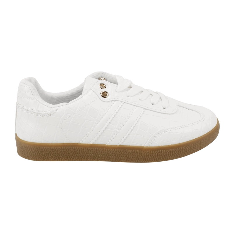 ZAPATILLA NEW WALK URBANA CROCO BLANCA - 1