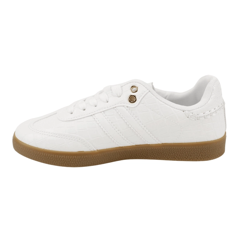 ZAPATILLA NEW WALK URBANA CROCO BLANCA - 4
