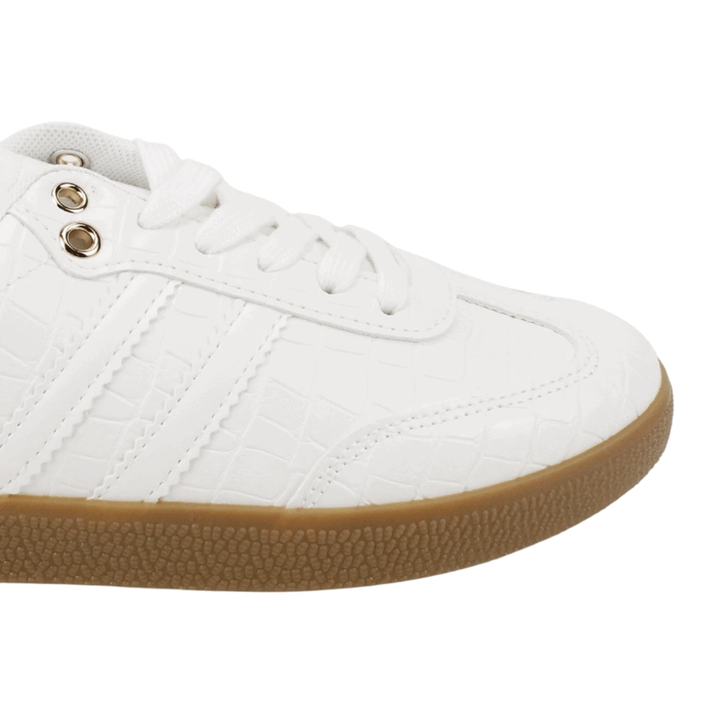 ZAPATILLA NEW WALK URBANA CROCO BLANCA - 5