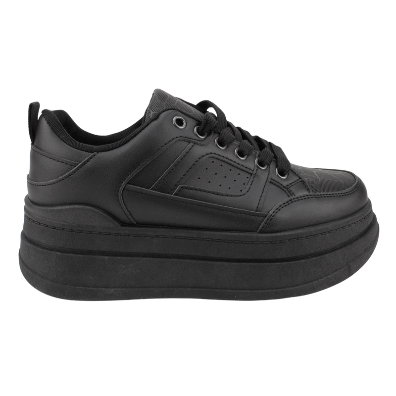 ZAPATILLA NEW WALK PLATAFORMA ALTA NEGRA - 1