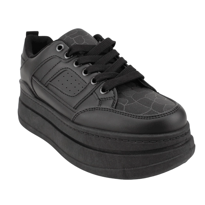 ZAPATILLA NEW WALK PLATAFORMA ALTA NEGRA - 3