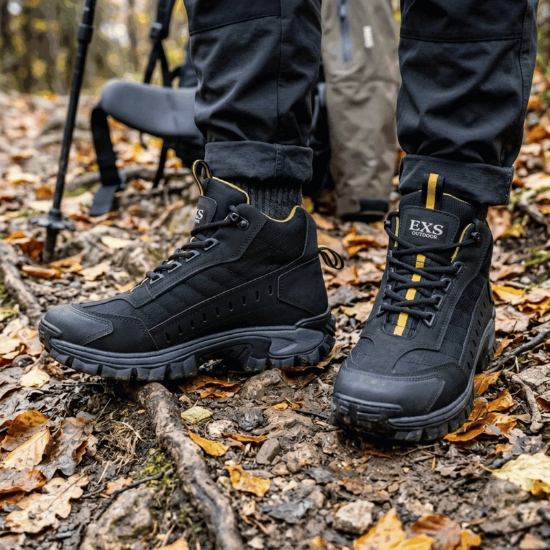BOTIN EXS OUTDOOR TRACK CUERO NEGRO - 2
