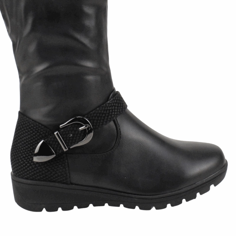 BOTA NEW WALK ALTA HEBILLA NEGRA - 5