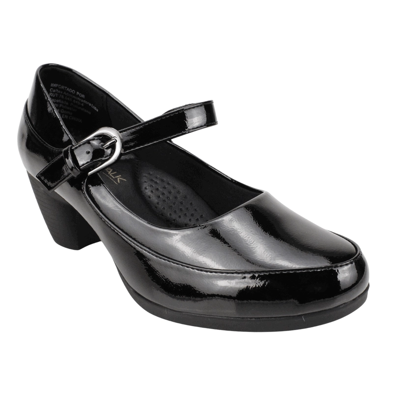 ZAPATO NEW WALK CONFORT CUEQUERO NEGRO CHAROL - 3