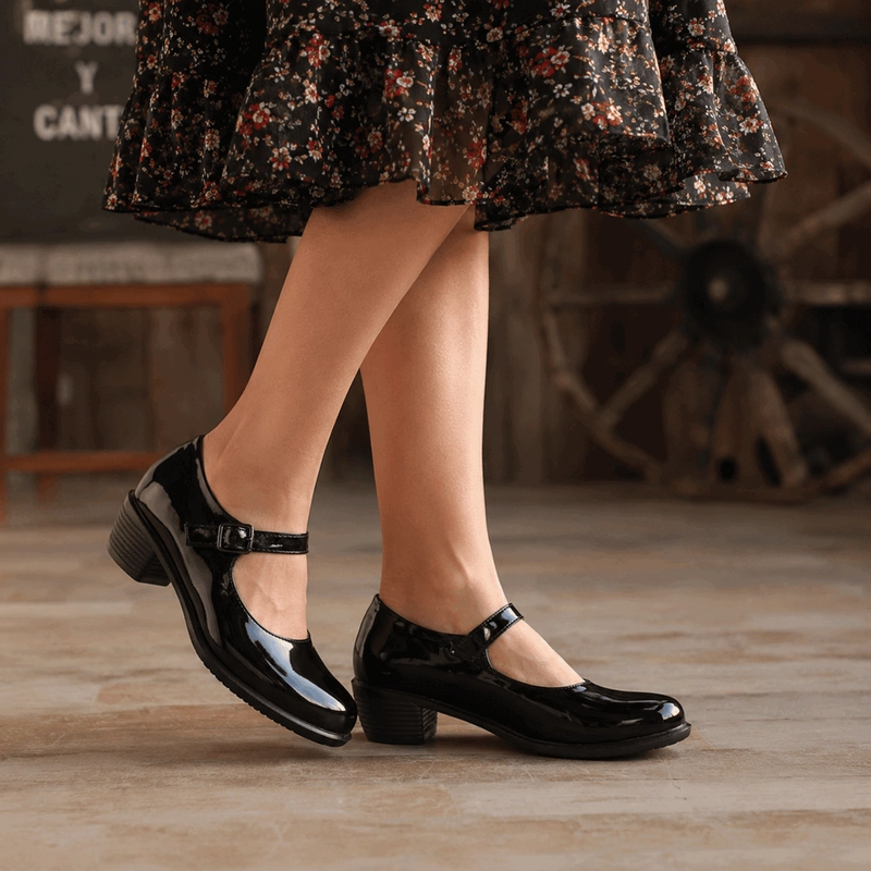 ZAPATO NEW WALK CUECA CONFORT NEGRO BRILLANTE - 2