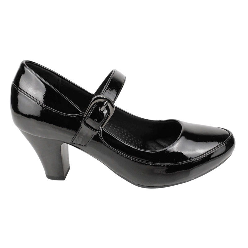 ZAPATO NEW WALK CUEQUEROS CONFOT NEGRO CHAROL - 1