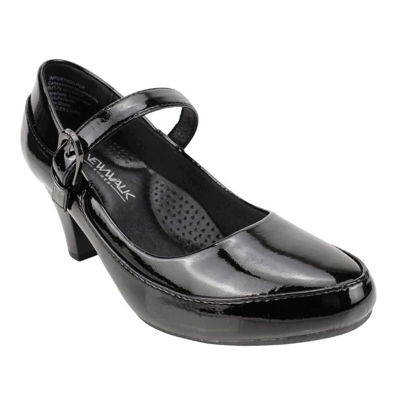 ZAPATO NEW WALK CUEQUEROS CONFOT NEGRO CHAROL - 3