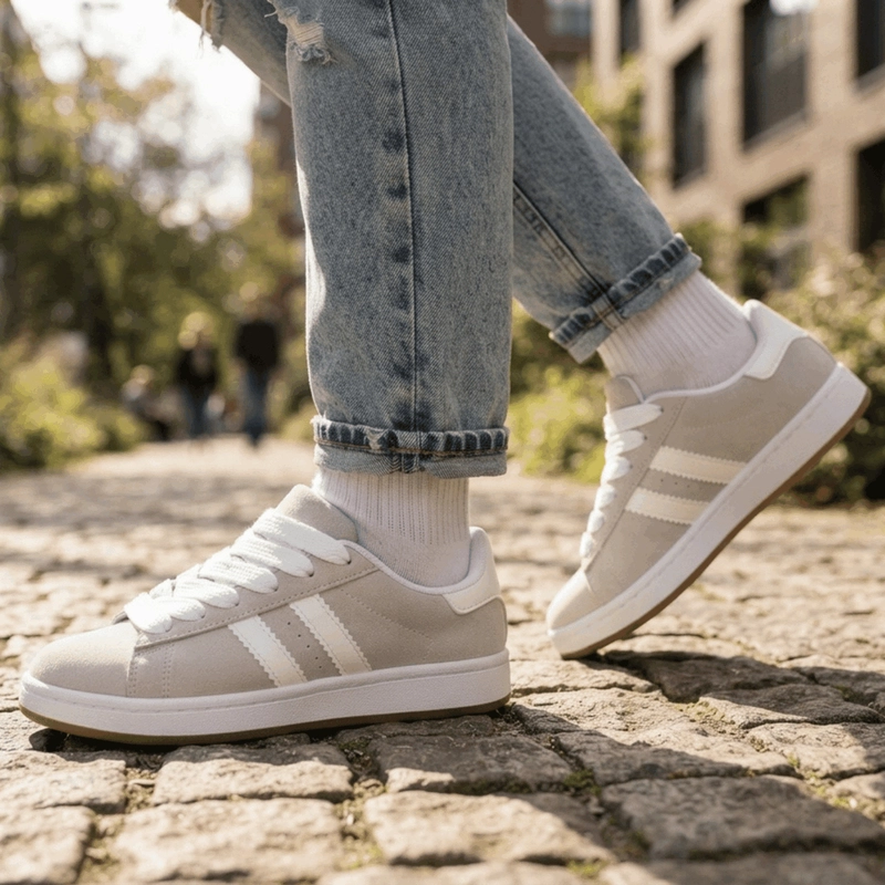 ZAPATILLA NEW WALK CLASICA RETRO GRIS - 2