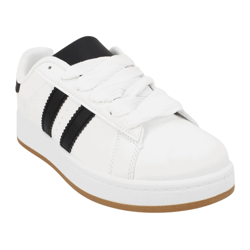 ZAPATILLA NEW WALK CLASICA RETRO BLANCA Y NEGRA - 3