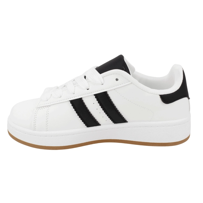 ZAPATILLA NEW WALK CLASICA RETRO BLANCA Y NEGRA - 7