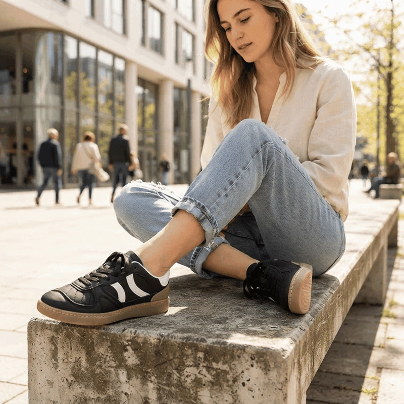 ZAPATILLA NEW WALK PLANA COOL NEGRA - 2