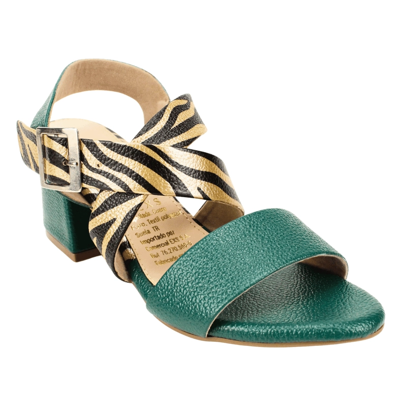 SANDALIA EXS LOLA CUERO VERDE - 3