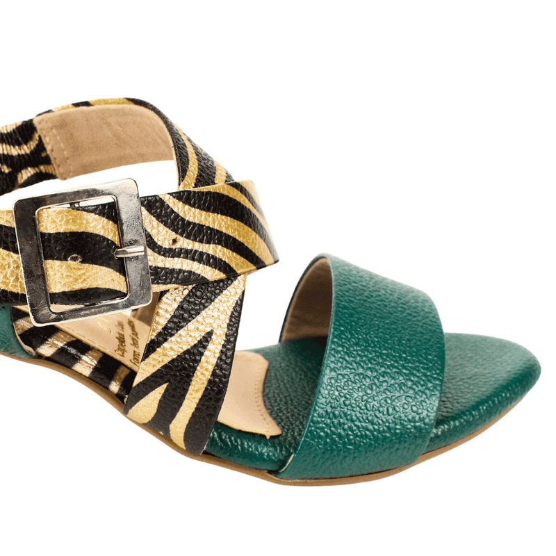 SANDALIA EXS LOLA CUERO VERDE - 5