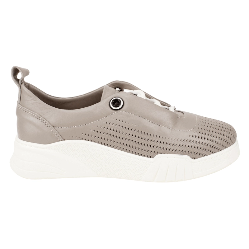 ZAPATILLA EXS TROQUELADA CUERO KHAKI - 1