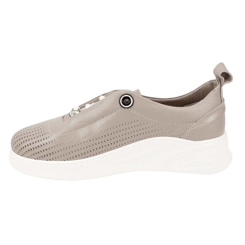 ZAPATILLA EXS TROQUELADA CUERO KHAKI - 4