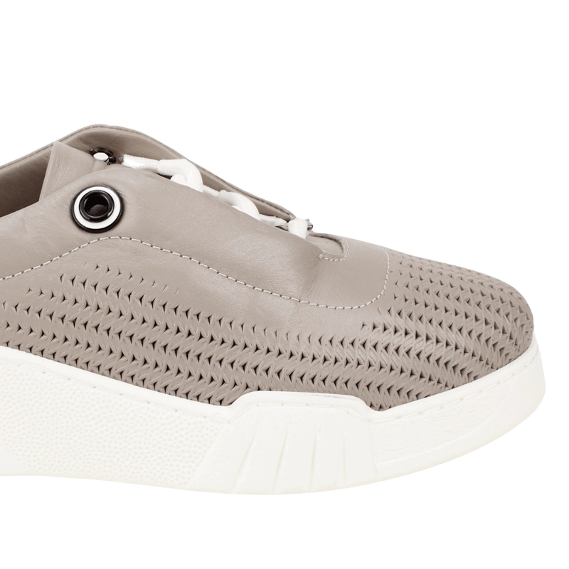 ZAPATILLA EXS TROQUELADA CUERO KHAKI - 5