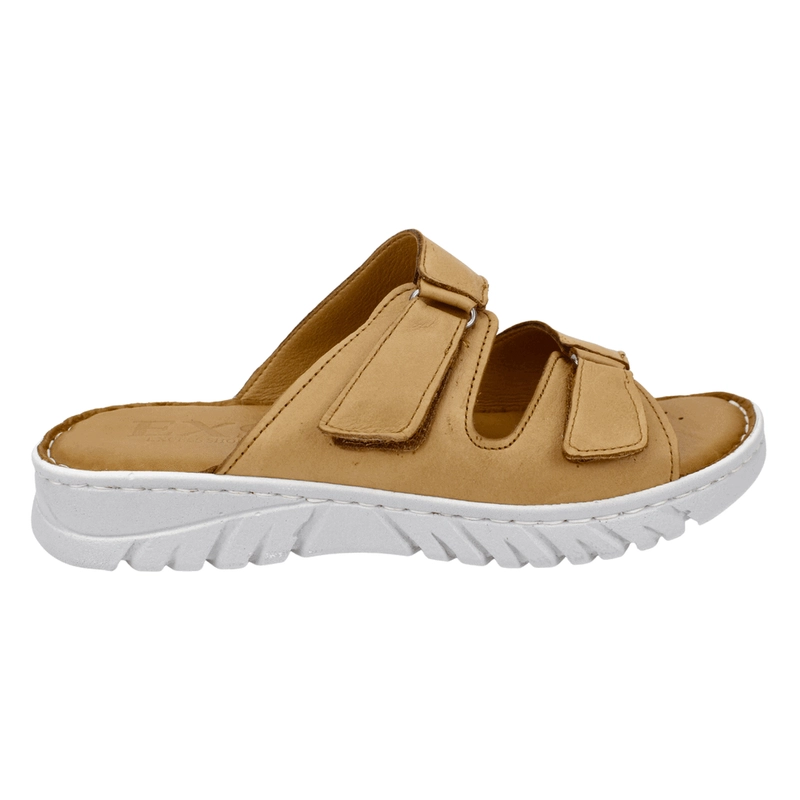 SANDALIA EXS VELCRO CONFORT CUERO CAMEL - 1