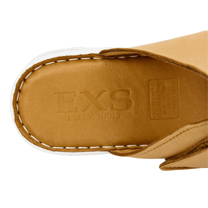 SANDALIA EXS VELCRO CONFORT CUERO CAMEL - 5