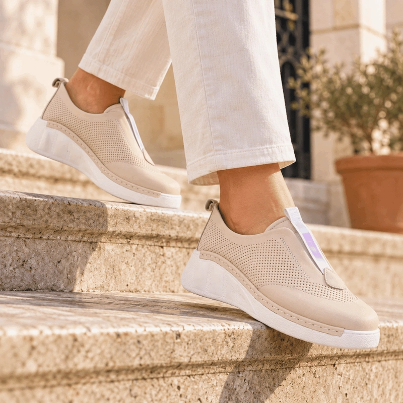 ZAPATILLA EXS SLIP ON CUERO ROSA - 2