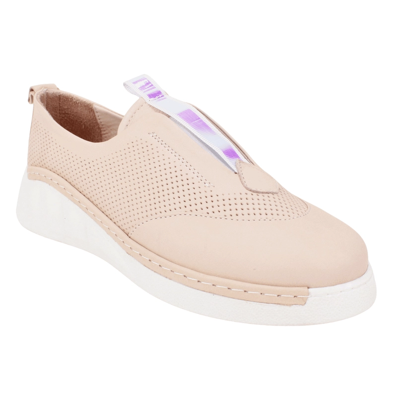 ZAPATILLA EXS SLIP ON CUERO ROSA - 3