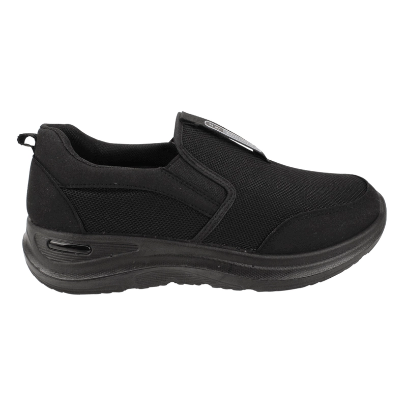 ZAPATILLA NEW WALK MESH CONFORT SLIP ON NEGRA - 1