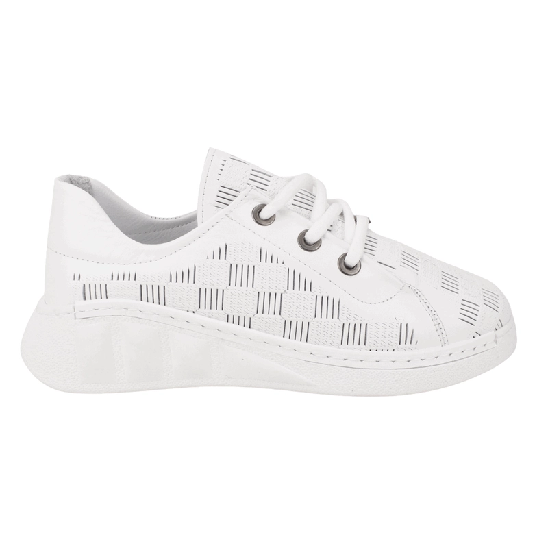 ZAPATILLA EXS CUADRILLE CUERO BLANCA - 1